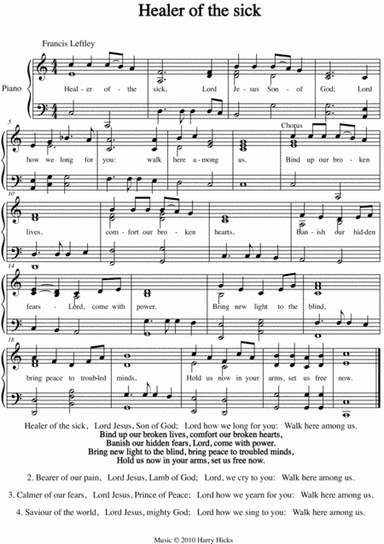 Healer of the sick. A new tune to a wonderful old hymn.
