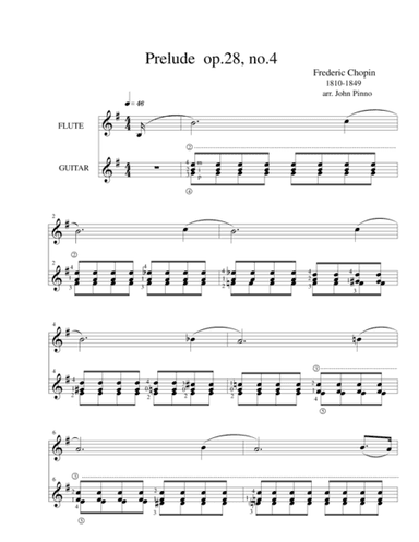 Prelude op. 28 no. 4...Chopin (flute and classical guitar) (arr. John Pinno)