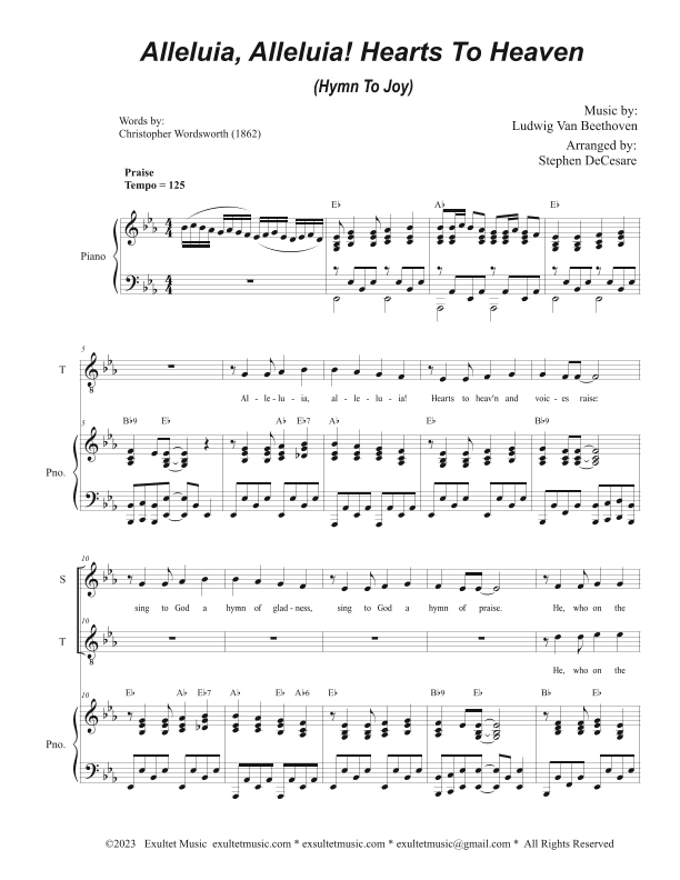 Alleluia, Alleluia! Hearts To Heaven (Duet for Soprano and Tenor solo) (arr. Stephen DeCesare)