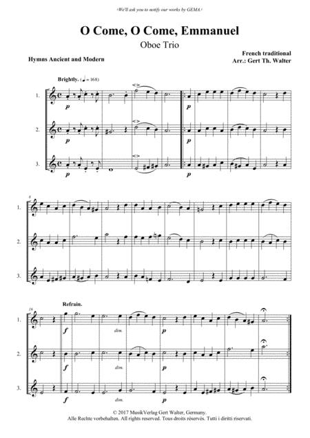 O Come, O Come, Emmanuel (arr. Gert Th. Walter)