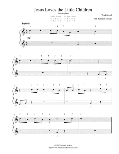 Jesus Loves the Little Children - for very easy piano (arr. Samuel Stokes)