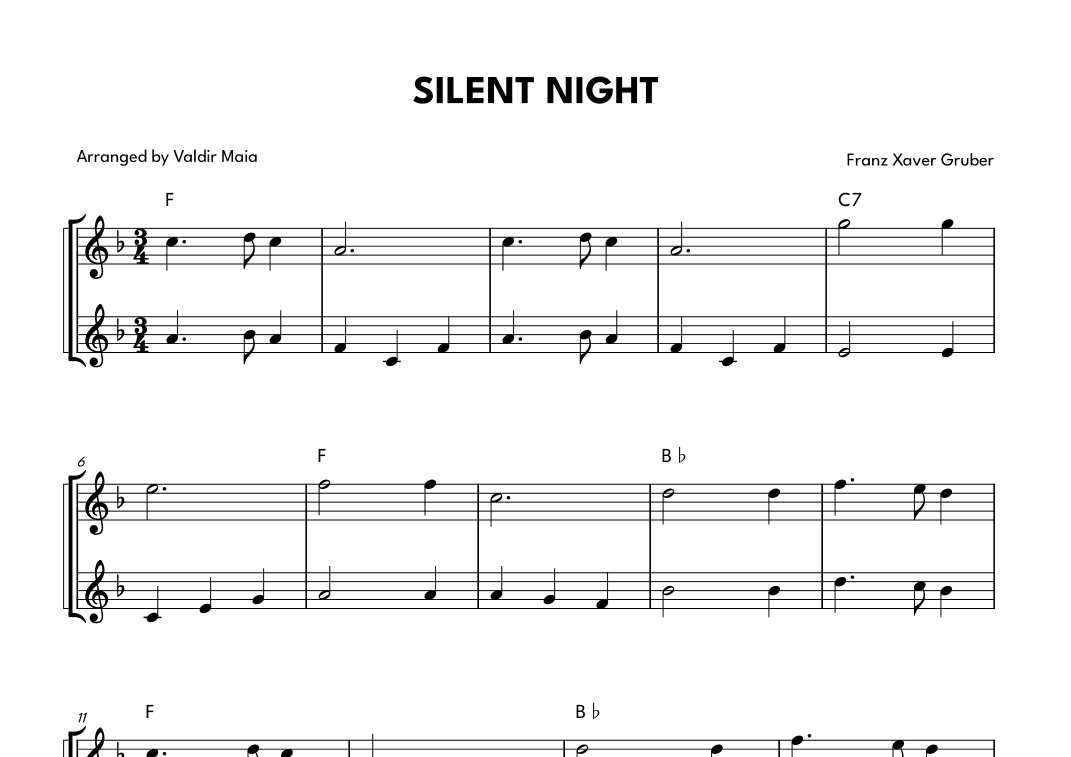 Silent Night - Flute Duet (arr. Valdir Maia)
