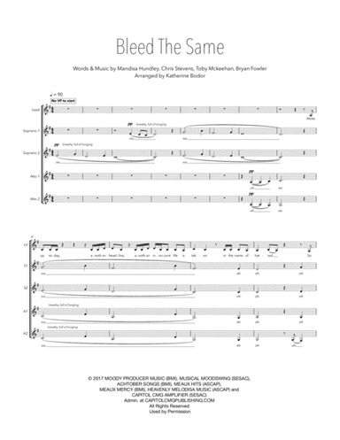 Bleed The Same (arr. Katherine Bodor)