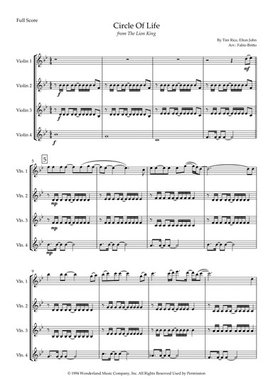 Circle Of Life (arr. Fabio Britto)