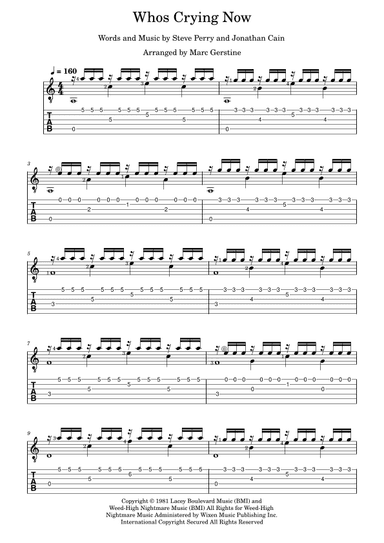 Who's Crying Now (arr. Marc E Gerstine)