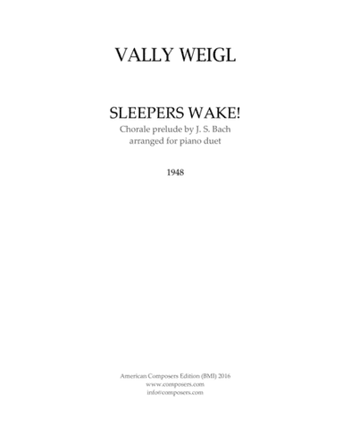 [WeiglV] Sleepers Wake (Bach) (arr. Vally Weigl)