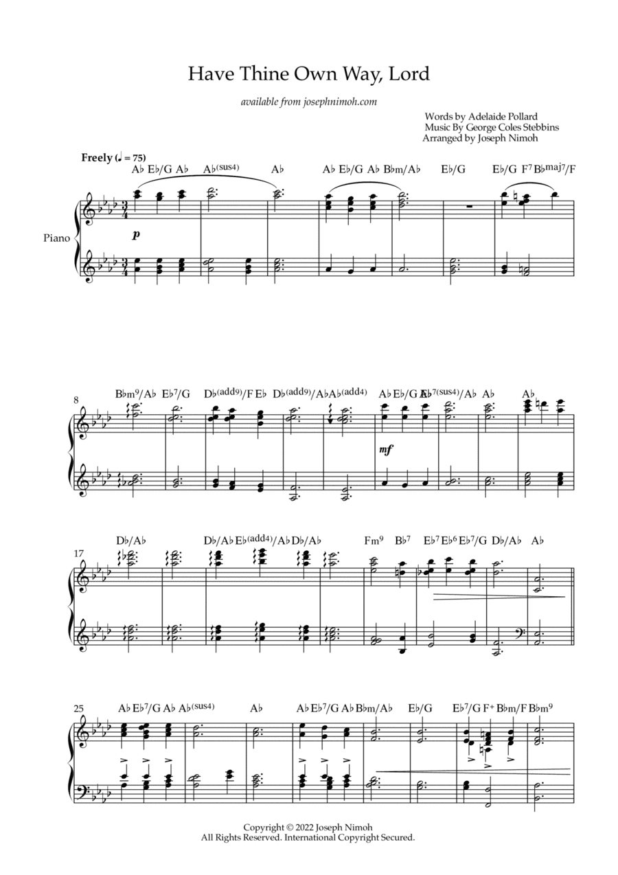 Have Thine Own Way (arr. Joseph Nimoh)