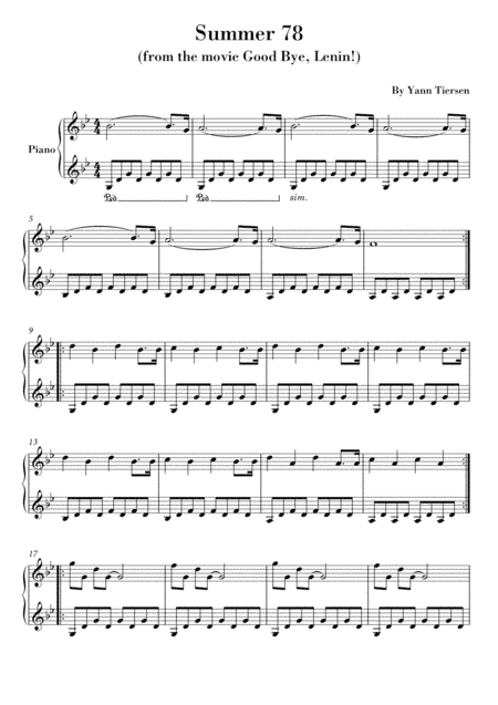 Summer 78 (arr. Ahiva Editions)
