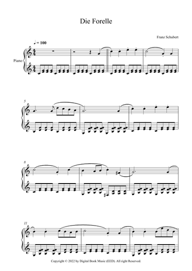Die Forelle - Franz Schubert (Piano) (arr. Digital Book Music)