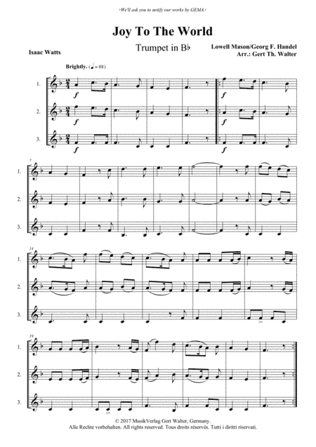 Joy To The World (arr. Gert Th. Walter)