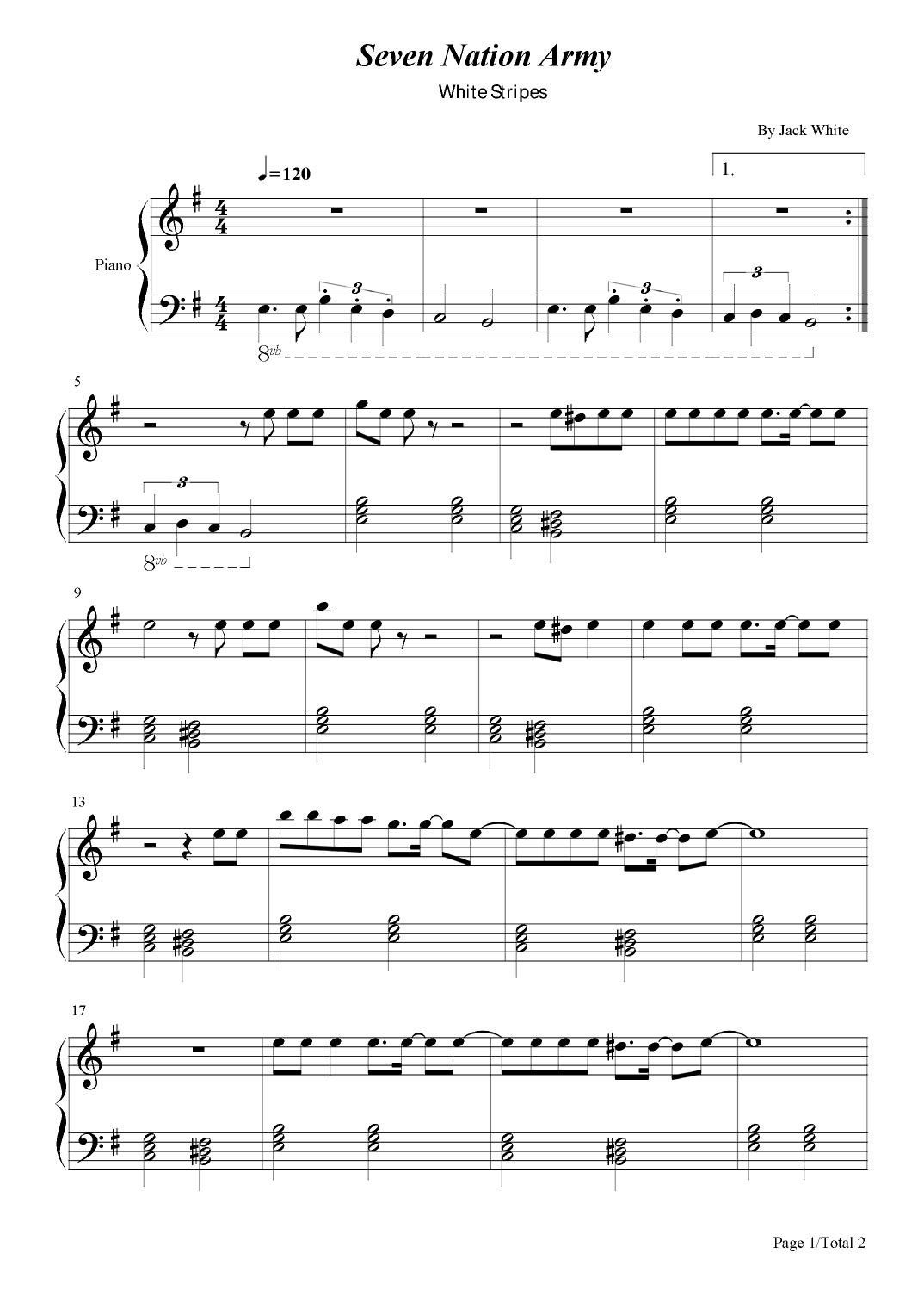Seven Nation Army (arr. poon)