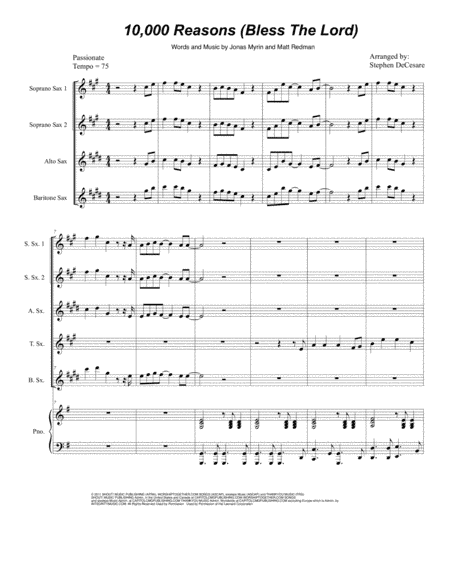 10,000 Reasons (Bless The Lord) (arr. Stephen DeCesare)