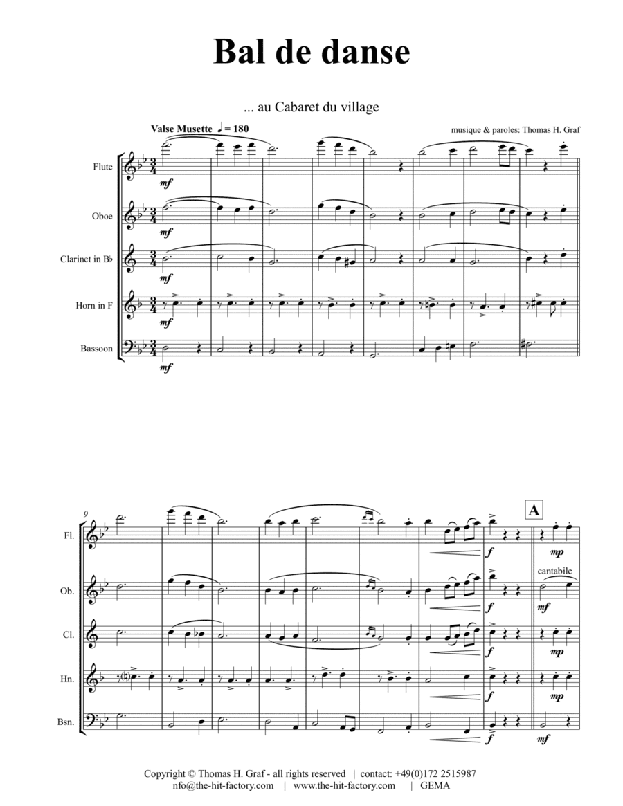 Ball de Danse - Musette Waltz - Wind Quintet