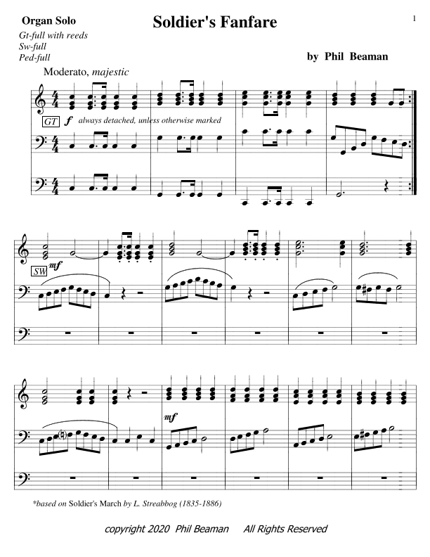 Soldier's Fanfare - organ solo