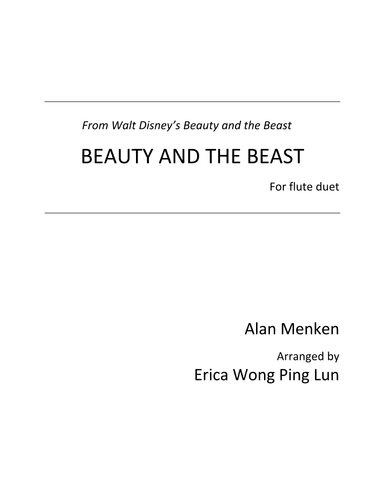 Beauty And The Beast (arr. Erica Wong Ping Lun)