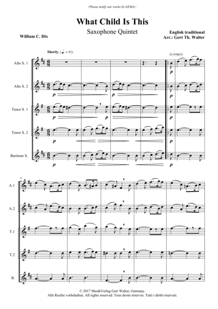 What Child Is This (arr. Gert Th. Walter)
