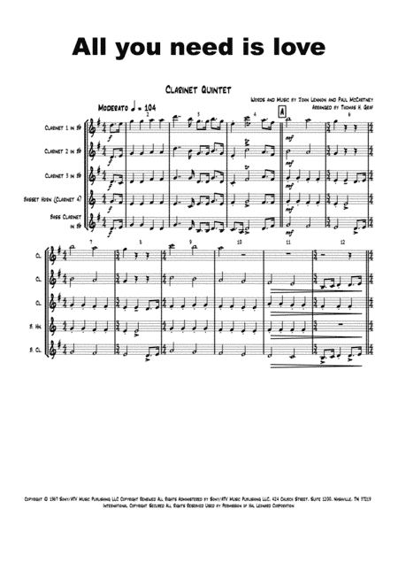 All You Need Is Love (arr. Thomas Graf)