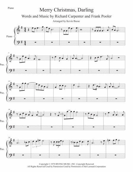 Merry Christmas, Darling (arr. Kevin Busse)