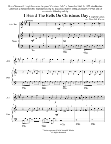 Christmas Duets for Alto Saxophone & Piano:  I Heard the Bells on Christmas Day (arr. Meredith Whelan)
