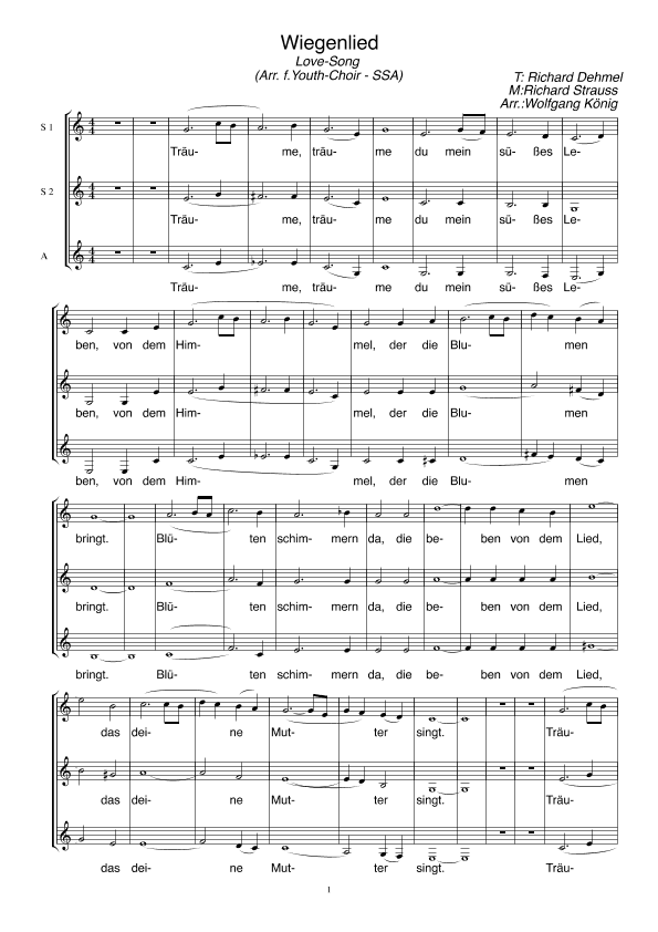Wiegenlied (arr. Wolfgang König)