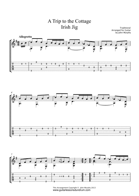 A Trip To The Cottage Jig For Guitar (arr. John Murphy)