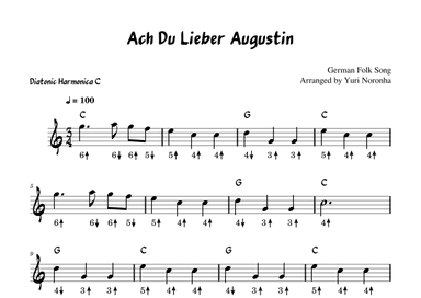 Ach Du Lieber Augustin - Harmonica key C (Very easy German Folk Song) (arr. Yuri Noronha)