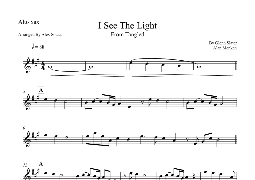 I See The Light (arr. Alex Souza)