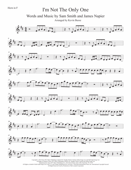 I'm Not The Only One (arr. Kevin Busse)
