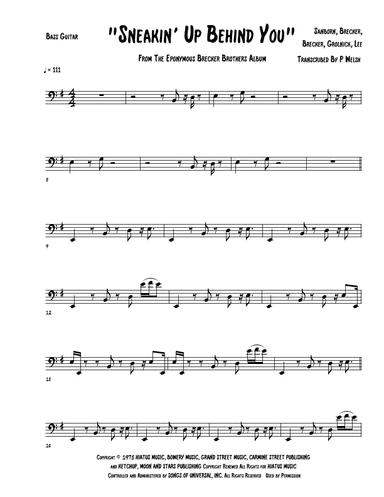 Sneakin' Up Behind You (arr. Accubass)
