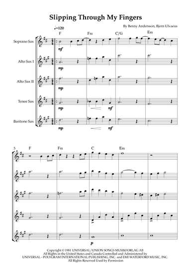 Slipping Through My Fingers (arr. Karen Gueiros)