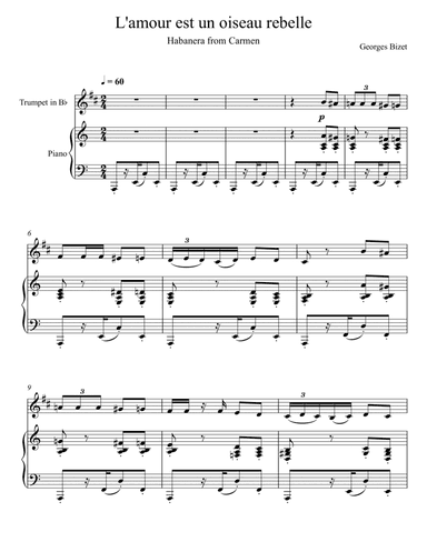 Georges Bizet - Habanera "L’amour est un oiseau rebelle" (Trumpet Solo) (arr. André Laitano)