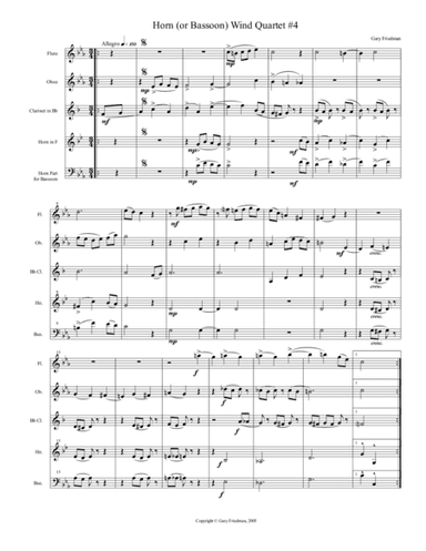 Horn (or Bassoon) Wind Quartet #4