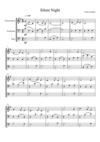 Franz Gruber - Silent Night (French Horn, Trombone and Tuba Trio) (arr. André Laitano)