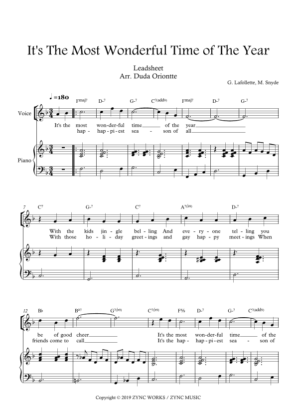 It's The Most Wonderful Time Of Year (arr. Duda Oriontte)