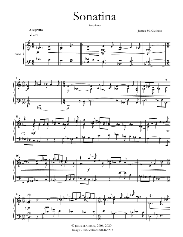 Guthrie: Sonatina for Piano