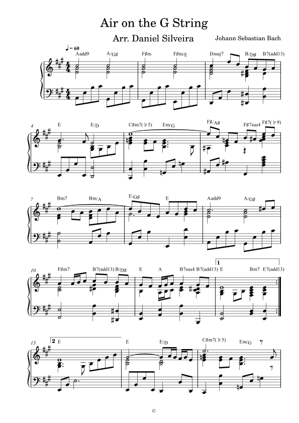 Air On The G String (arr. Daniel Silveira)