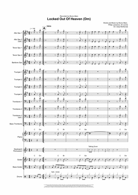 Locked Out Of Heaven (arr. Daryl McKenzie)