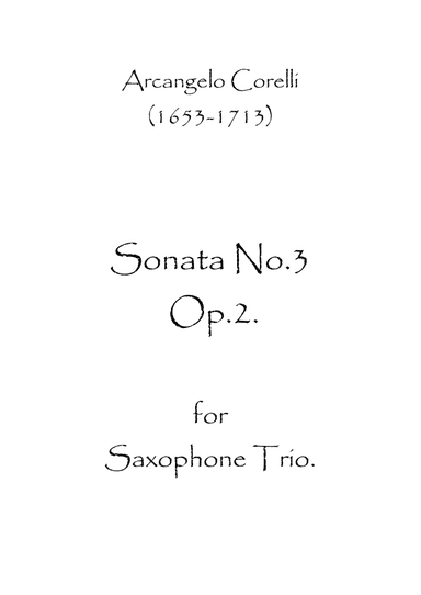 Sonata No.3 Op.2 (arr. Spence Bundy)