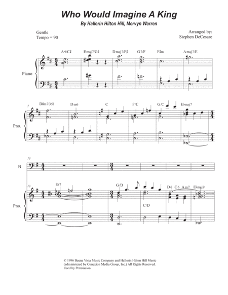 Who Would Imagine A King (arr. Stephen DeCesare)