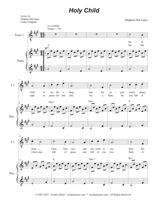 Holy Child (Vocal Trio - (TTB)