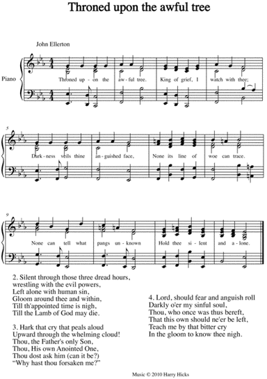 Throned upon the awful tree. A new tune to a wonderful old hymn.
