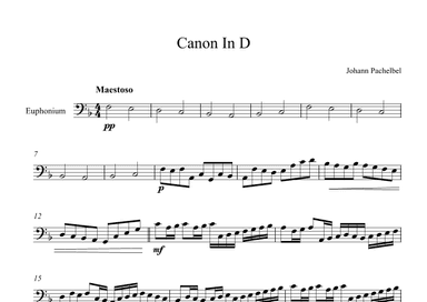 Canon In D - Johann Pachelbel (Euphonium) (arr. Digital Book Music)