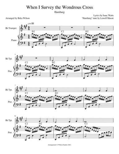 When I Survey the Wondrous Cross--trumpet solo (arr. Beka Wilson)