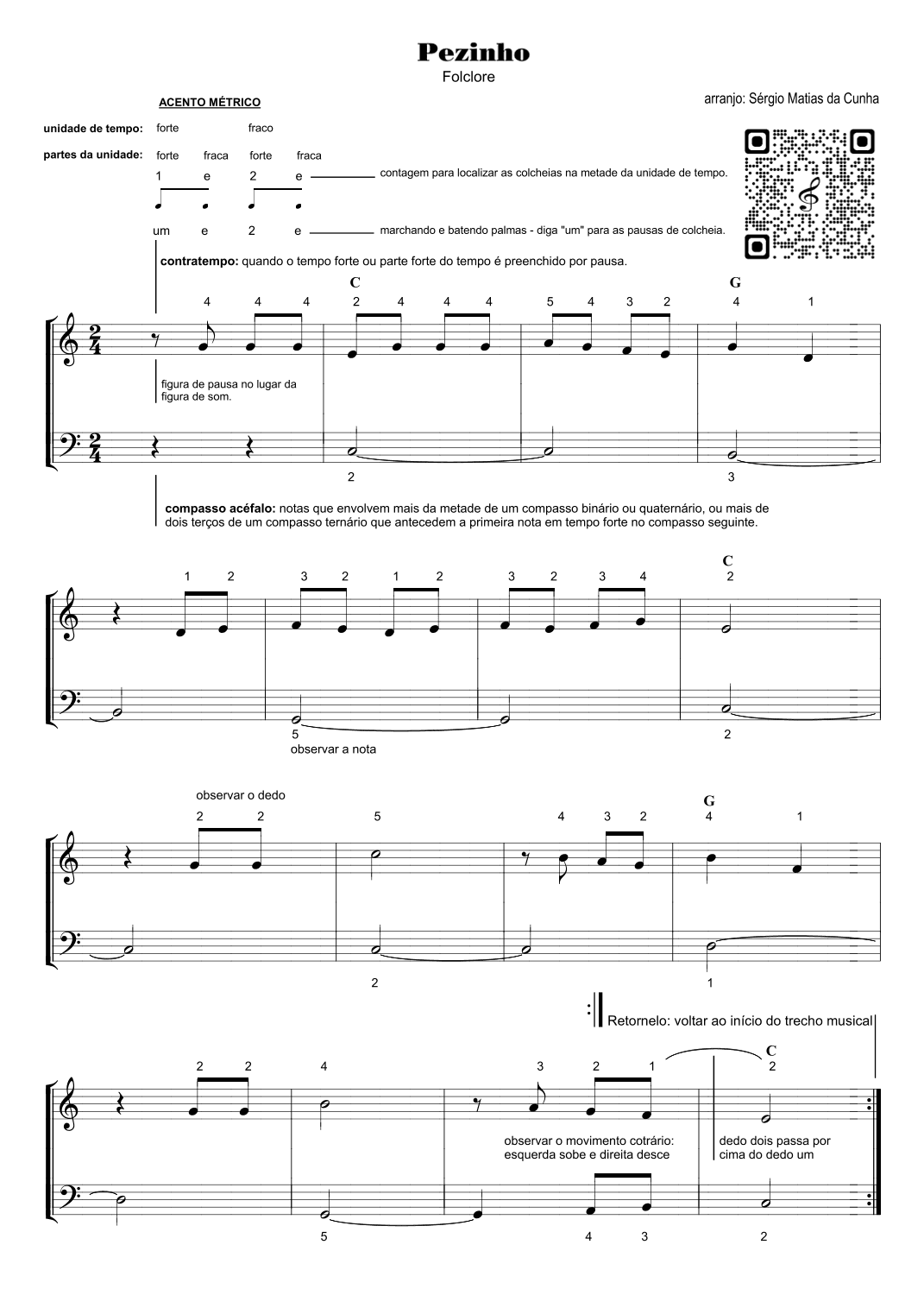 Pezinho - Fase1 (arr. Sérgio Matias da Cunha)