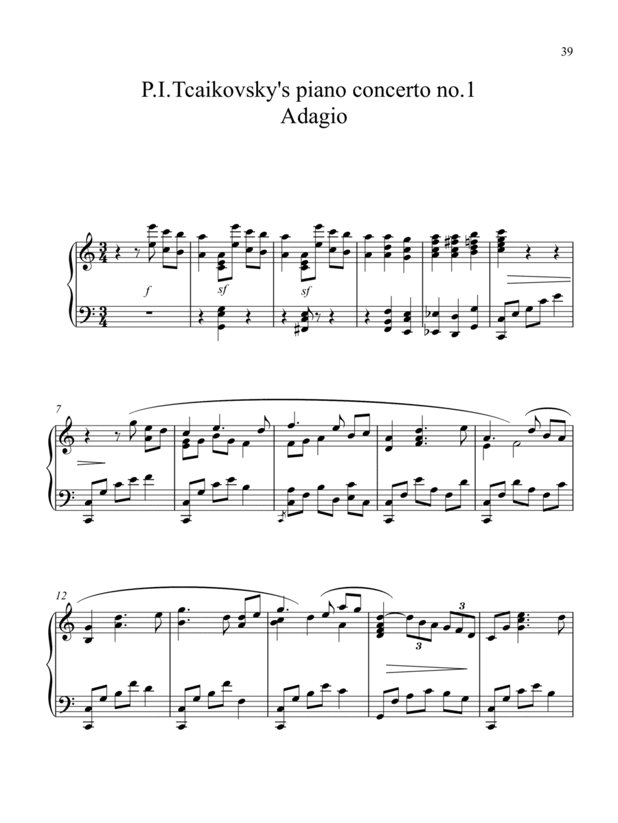 P.I.Tcaikovsky themes from piano concerto no.1 (arr. Dimitris Stamatelatos)