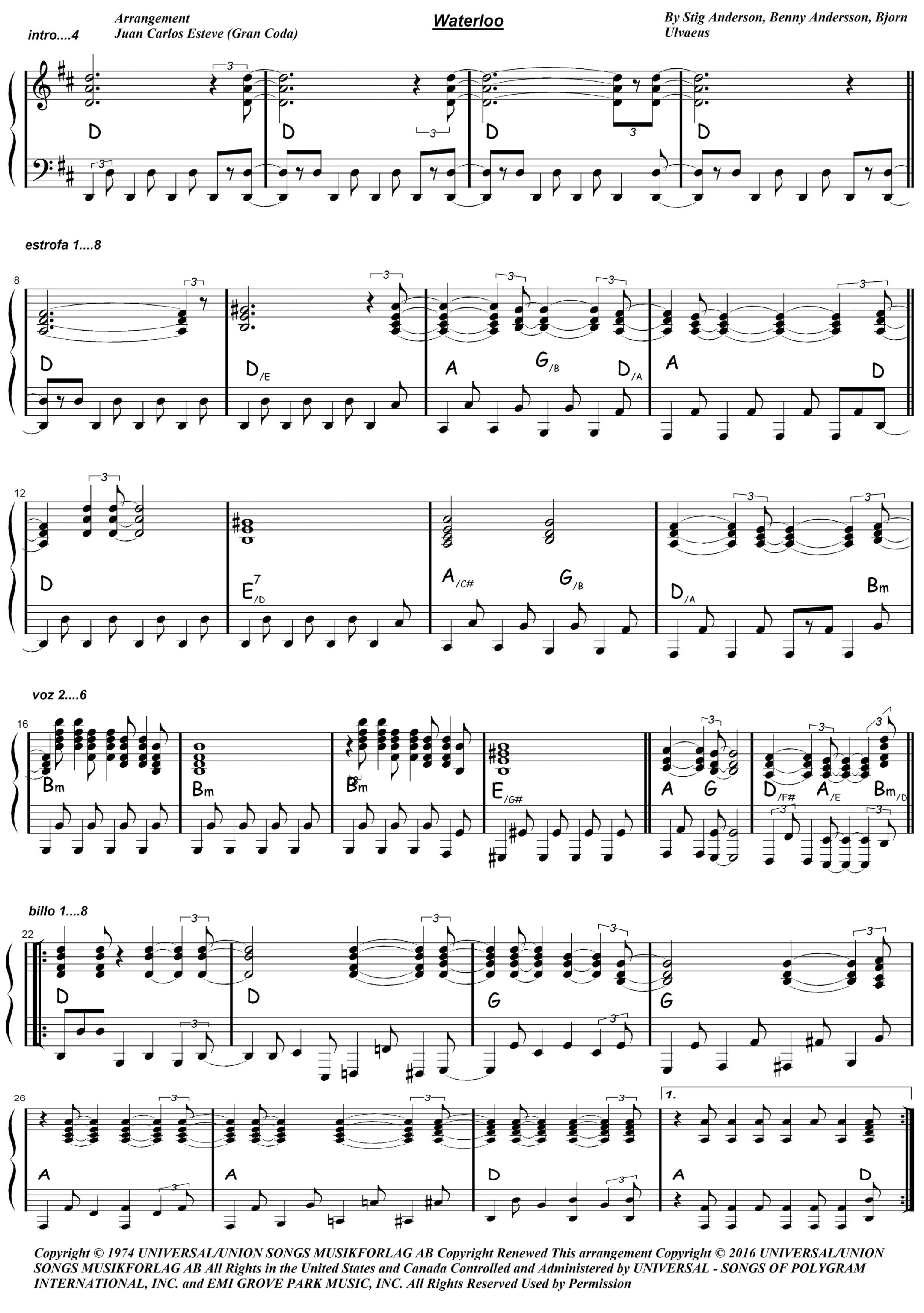 Waterloo (arr. juan carlos esteve / Gran Coda)