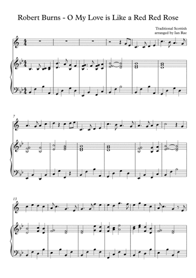 Robert Burns - Oh My Love Is Like A Red Red Rose  For Bb and Eb Transposing Instruments (arr. Ian Rae)