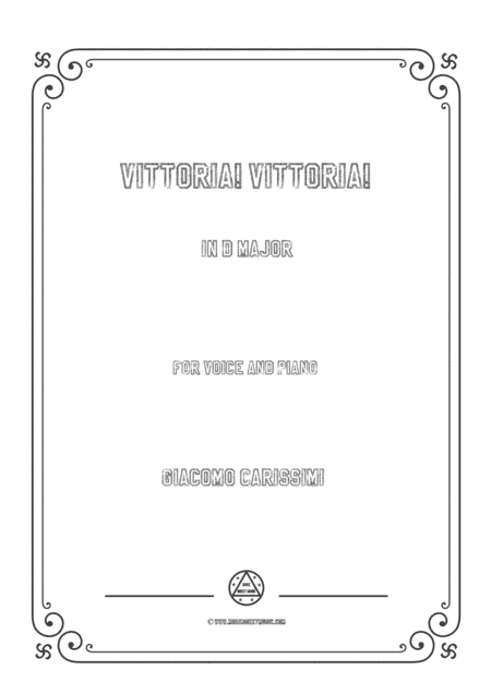 Carissimi-Vittoria! Vittoria! in D Major,for voice and piano (arr. MSM)