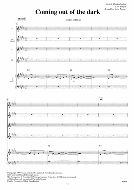 Coming Out Of The Dark (arr. Jetse Bremer)