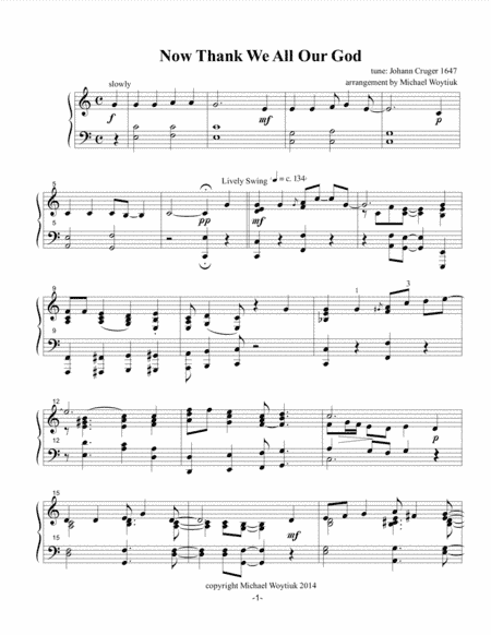 Now Thank We All Our God (arr. Michael Woytiuk)